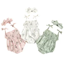 New Summer New Princess Infant Baby Romper Outfits Sleeveless Floral Print Lace Up Playsuit+Bowknot Headband Cotton Beachwear
New Summer New Princess Infant Baby Romper Outfits Sleeveless Floral Print Lace Up Playsuit+Bowknot Headband Cotton Beachwear