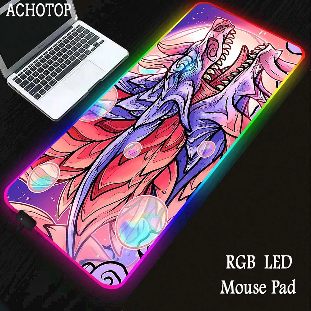 

Monster Hunter LED Mousepad Gaming Speed Keyboard Pads Backlight Mouse Pad XXL Rubber Carpet RGB Locked Edge Mouse Mat 900x400mm
