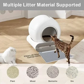 Automatic Cat Litter Box Self Cleanning 65 Large Fully Enclosed Cat Toilet with App English Version Control Rascador Para Gato