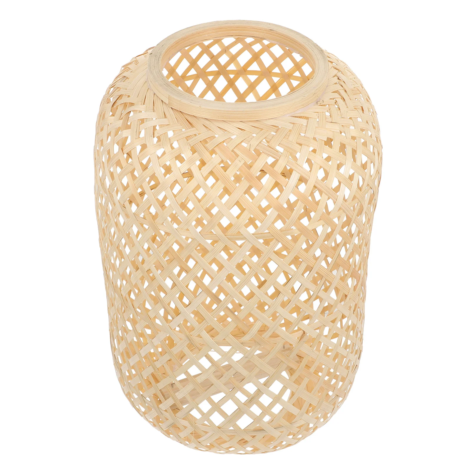 

Bamboo Woven Lampshade Hand Woven Bamboo Art Weaving Craft Lampshade Rustic Ceiling Light Cover Natural Light Shell Khaki