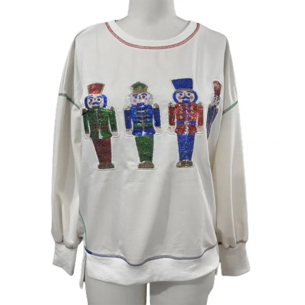 Holiday Sweatshirt Sparkling Sequin Embroidered Women's Winter Sweatshirt Festive Loose Pullover for Christmas New Year Parties
Holiday Sweatshirt Sparkling Sequin Embroidered Women's Winter Sweatshirt Festive Loose Pullover for Christmas New Year Parties