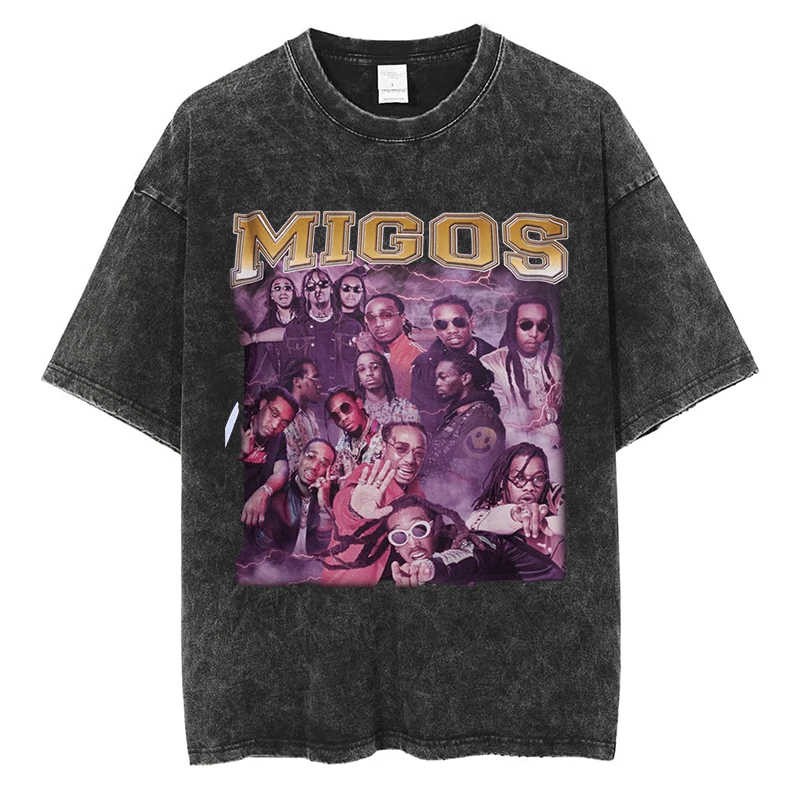 90S Retro Migos T Shirt Hip Hop Rpa Fashion Men Women Fan Streetwear Tops Quality Cotton Oversized Black Short Sleeve Tees
90S Retro Migos T Shirt Hip Hop Rpa Fashion Men Women Fan Streetwear Tops Quality Cotton Oversized Black Short Sleeve Tees