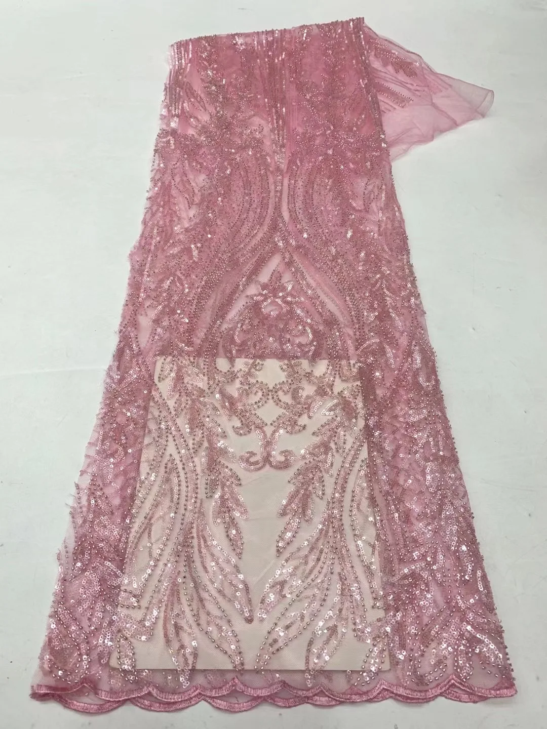 Pink Luxury African Embroidery Bead Tube Lace Fabric Elegant 2023 Nigerian Sequins Lace Fabric for Wedding Party Dress NXX5448 
Pink Luxury African Embroidery Bead Tube Lace Fabric Elegant 2023 Nigerian Sequins Lace Fabric for Wedding Party Dress NXX5448