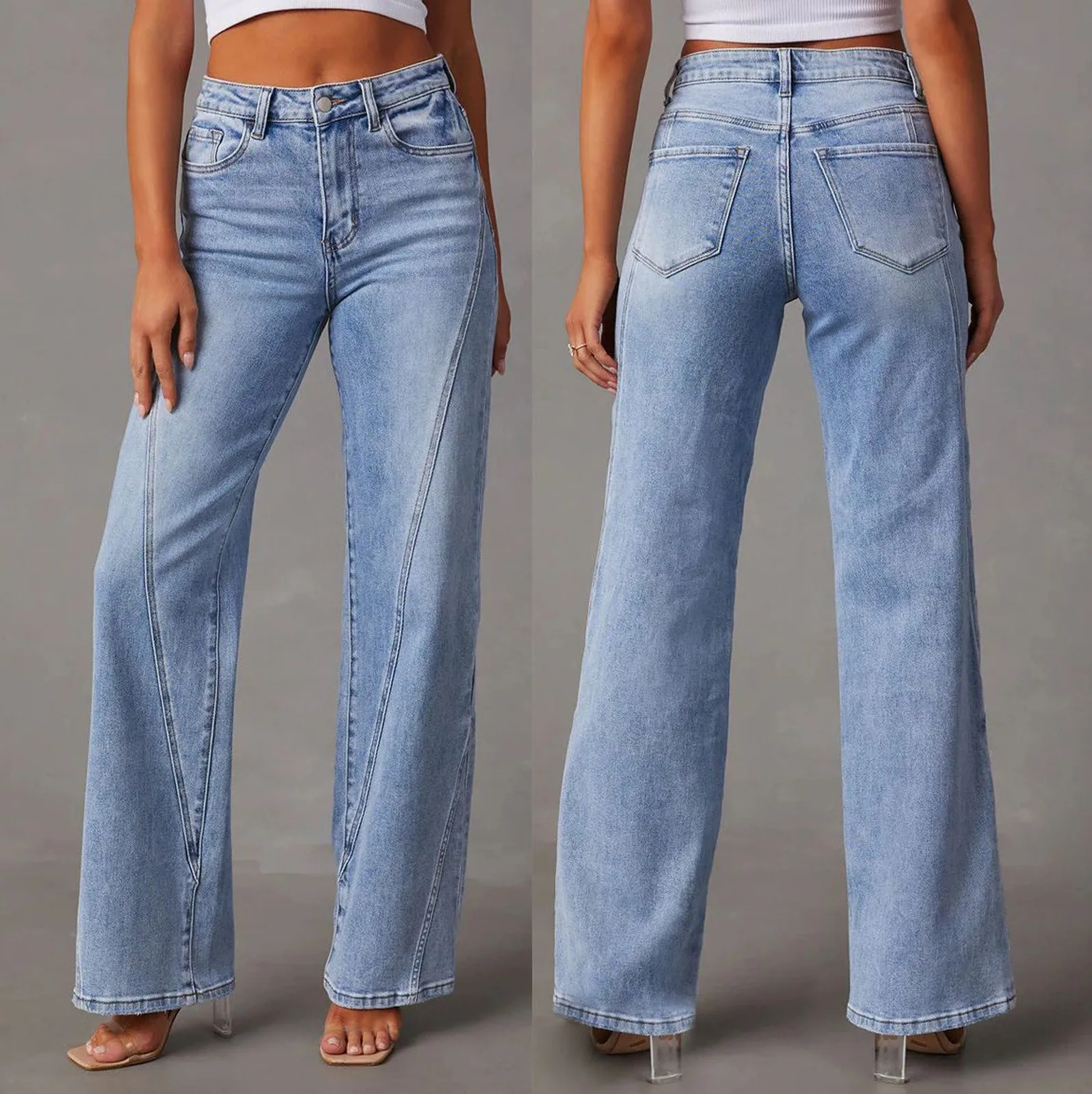

Cargo Jeans Woman Denim Pants Femme Loose Trousers Korea Wide Leg Straight Hole Broken Jeans Boyfriend Streetwear 2023