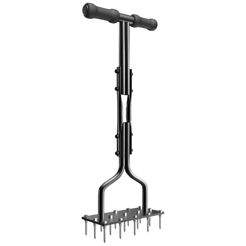 

Lawn Aerator Spike Manual Tool With Soil Penetrator Storage Basket Tines Yard Aeration Tools For Garden Most Grass Compact Soil