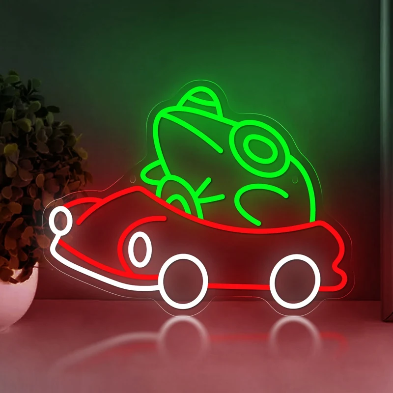 Cute Frog Driving Car LED Neon Light Sign Acrylic Neon Sign USB Dimmer Switch For Home Kids' Bedroom Wall Art Decor Night Lamps
Cute Frog Driving Car LED Neon Light Sign Acrylic Neon Sign USB Dimmer Switch For Home Kids' Bedroom Wall Art Decor Night Lamps