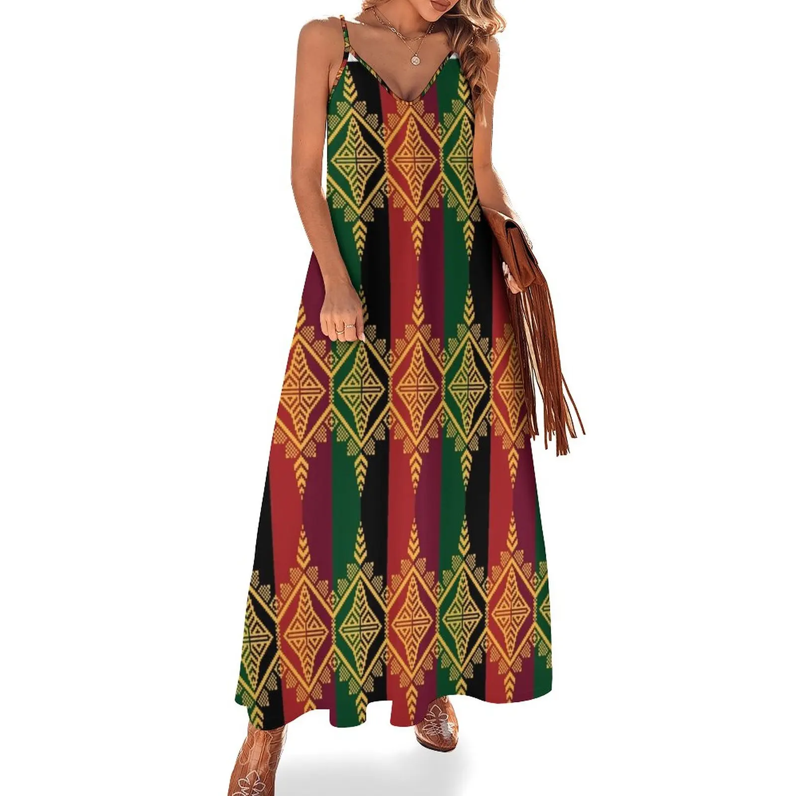 

Ethnic Filipino Tribal Pattern - Inaul Sleeveless Dress dress for women 2024 dress women summer 2024