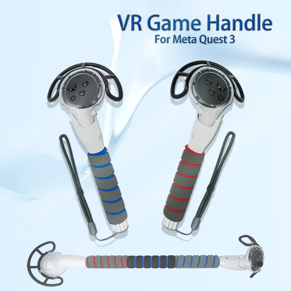 

Revolutionize Your VR Game play with Extended Grip Handles - Elevate Beat Saber Golf and Tennis For Meta Quest 3 Controllers