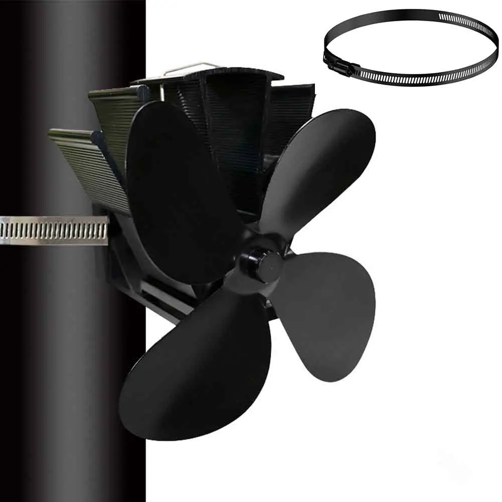 black Fireplace Fan Stove Fan 4 Blades Heat Distribution efficient heater silent noise free no electricity required
black Fireplace Fan Stove Fan 4 Blades Heat Distribution efficient heater silent noise free no electricity required