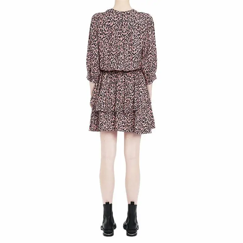 Zadig Party Dresses Women Pink Leopard Print Dress Crew Neck Elastic Waist Fashion Robes Female Summer Skirts Three Quarter Robe
Zadig Party Dresses Women Pink Leopard Print Dress Crew Neck Elastic Waist Fashion Robes Female Summer Skirts Three Quarter Robe