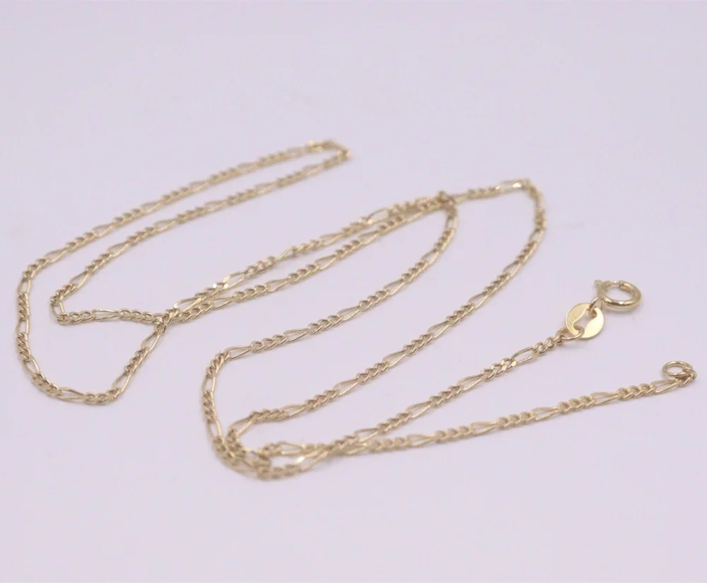 Real Pure 18K Yellow Gold Chain Women 1.4mm Curb Figaro Link Necklace 1.2-1.4g
Real Pure 18K Yellow Gold Chain Women 1.4mm Curb Figaro Link Necklace 1.2-1.4g
