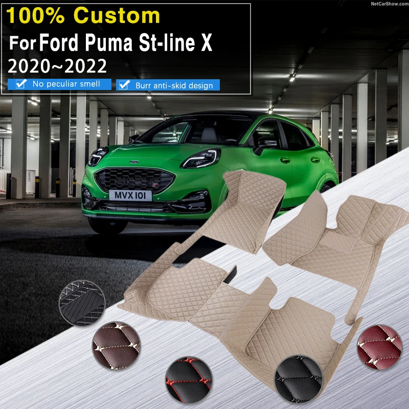 

Leather Car Floor Mat For Ford Puma ST-Line X 2020 2021 2022 Waterproof Pads Car Mats Carpets Tapetes Para Carro Car Accessories