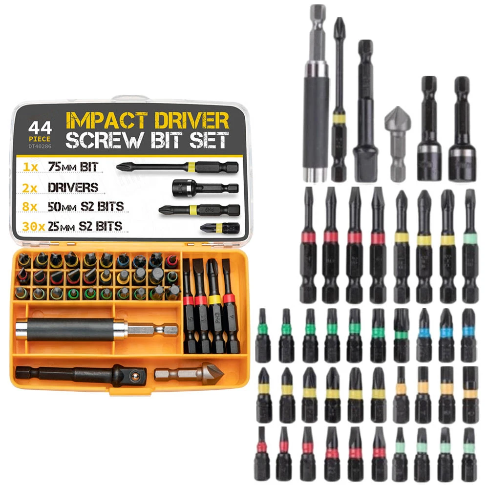 44pcs Impact Driver Drill Bit Screwdriver Set Power Tool Home Repair Tools Screwdriver Impact Bit Set Workshop Equipment
44pcs Impact Driver Drill Bit Screwdriver Set Power Tool Home Repair Tools Screwdriver Impact Bit Set Workshop Equipment