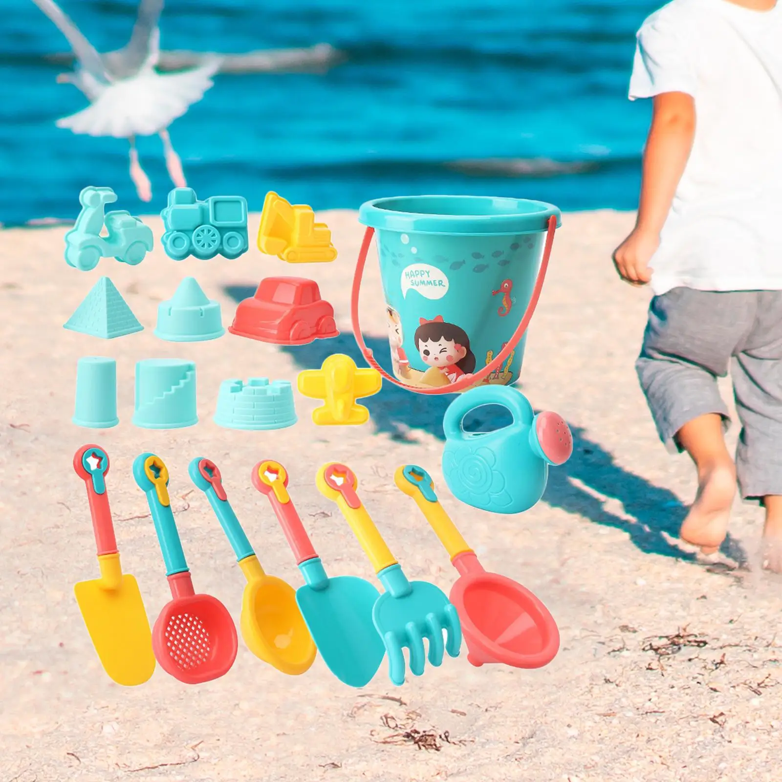 18x Beach Toys Sand Toys Set Includes Vehicles, Castles,Shovel, Watering Can Sand Sculpture and Maker Toy for Kids Bathtime Toys
18x Beach Toys Sand Toys Set Includes Vehicles, Castles,Shovel, Watering Can Sand Sculpture and Maker Toy for Kids Bathtime Toys