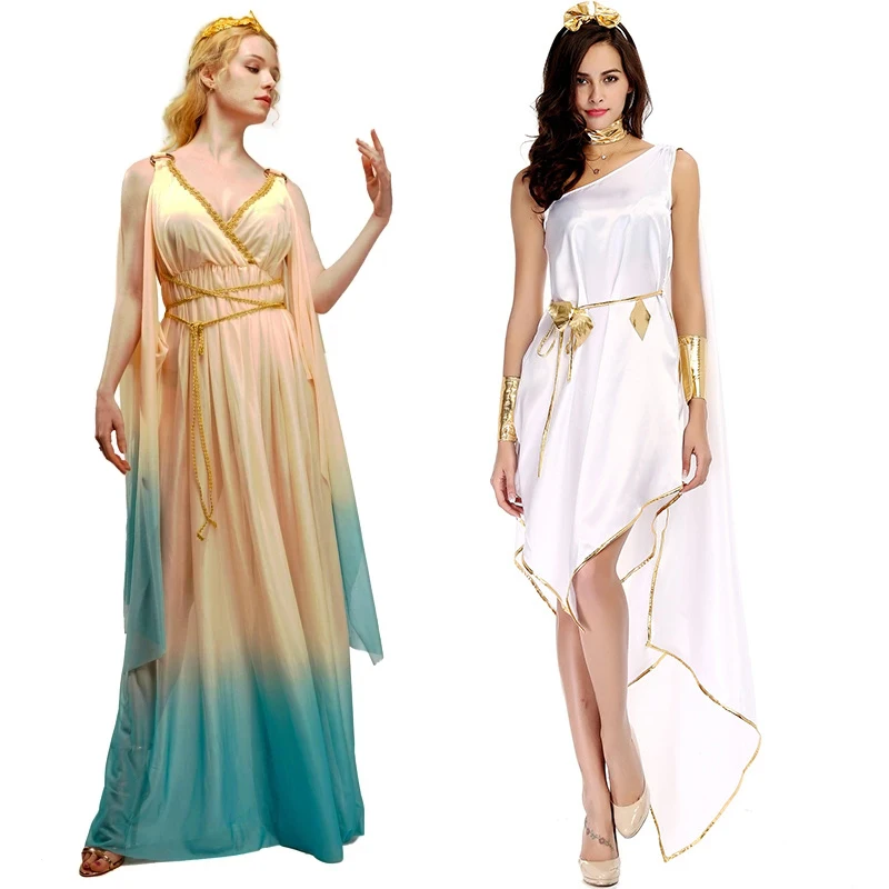 

Women Ancient Roman Greek Goddess Costumes Women's Medieval Egypt Purim Party Fancy Dress Adult Halloween Carnival Cosplay Dress