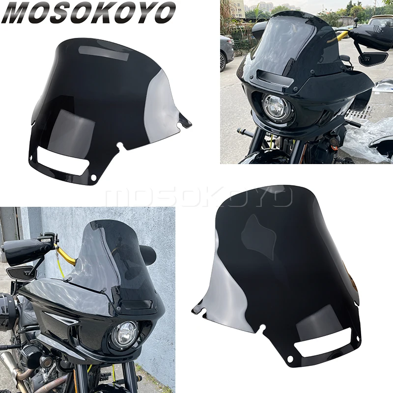 

Smoke 14" 18" Windshield Windscreen Wind Deflector Shield For Harley Softail Low Rider ST FXLRST EI Diabo FXRST 117 2022 2023