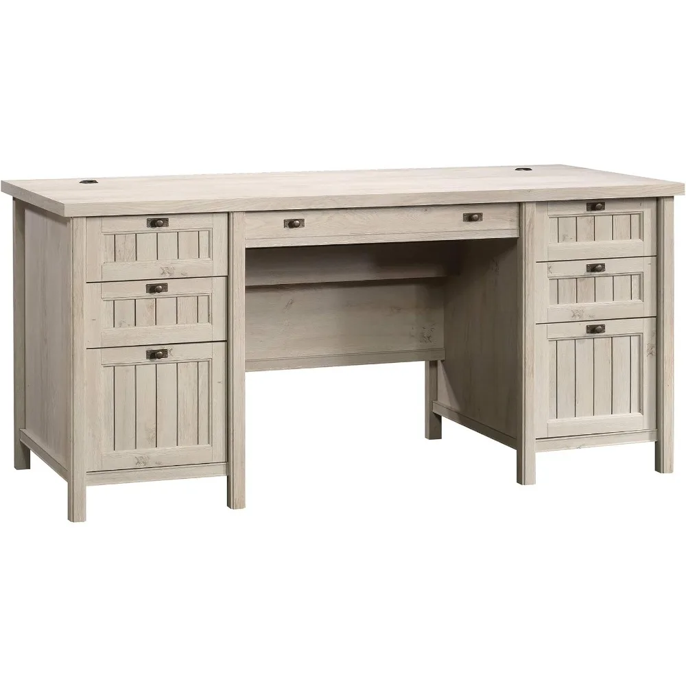 

Sauder Costa Executive Desk, L: 65.12" x W: 29.53" x H: 30.0", Chalked Chestnut finish