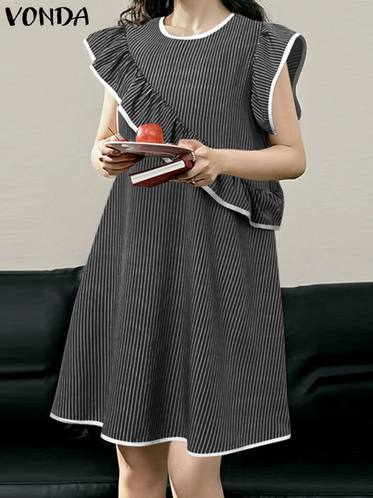 VONDA Elegant Striped Dress Women Summer Fashion Short Sleeve Ruffled Mini Sundress 2023 Casual Loose Bohemian Short Vestidos
VONDA Elegant Striped Dress Women Summer Fashion Short Sleeve Ruffled Mini Sundress 2023 Casual Loose Bohemian Short Vestidos