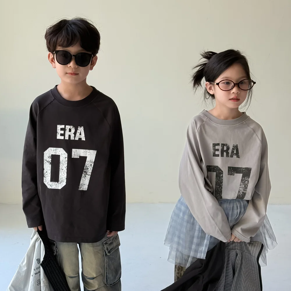 2025 Autumn New Children Long Sleeve T Shirts Cotton Boys Casual Letter Print Tee Kids Girls Loose Bottoming Tops Baby Clothes 12 S7532edb91a3d4c68a72aa0d9f11e3bcez