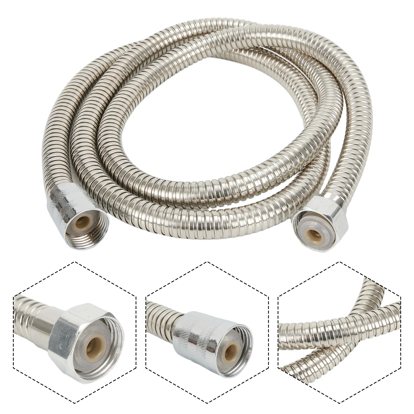 Bath Shower Hose Stainless Steel Flexible Pipe Leak-proof Shower Head Pipe Plumbing For Bathroom Accessories 150cm
Bath Shower Hose Stainless Steel Flexible Pipe Leak-proof Shower Head Pipe Plumbing For Bathroom Accessories 150cm