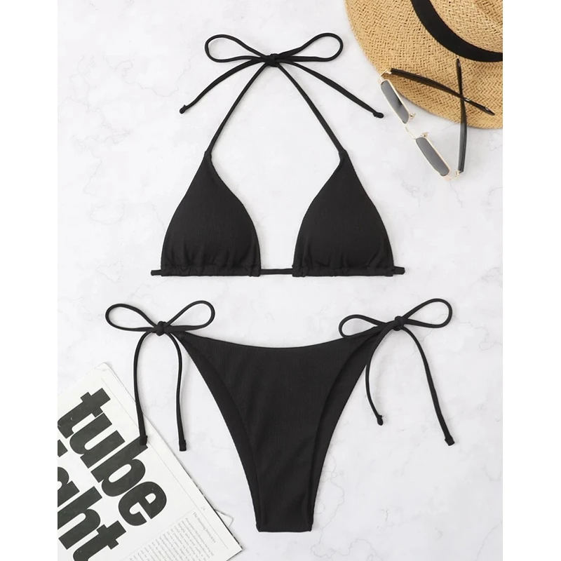 Women's Halter Tie Side Triangle Bikini Set 2 Piece high Cut Bikini Swimsuit Bathing Suit
Women's Halter Tie Side Triangle Bikini Set 2 Piece high Cut Bikini Swimsuit Bathing Suit