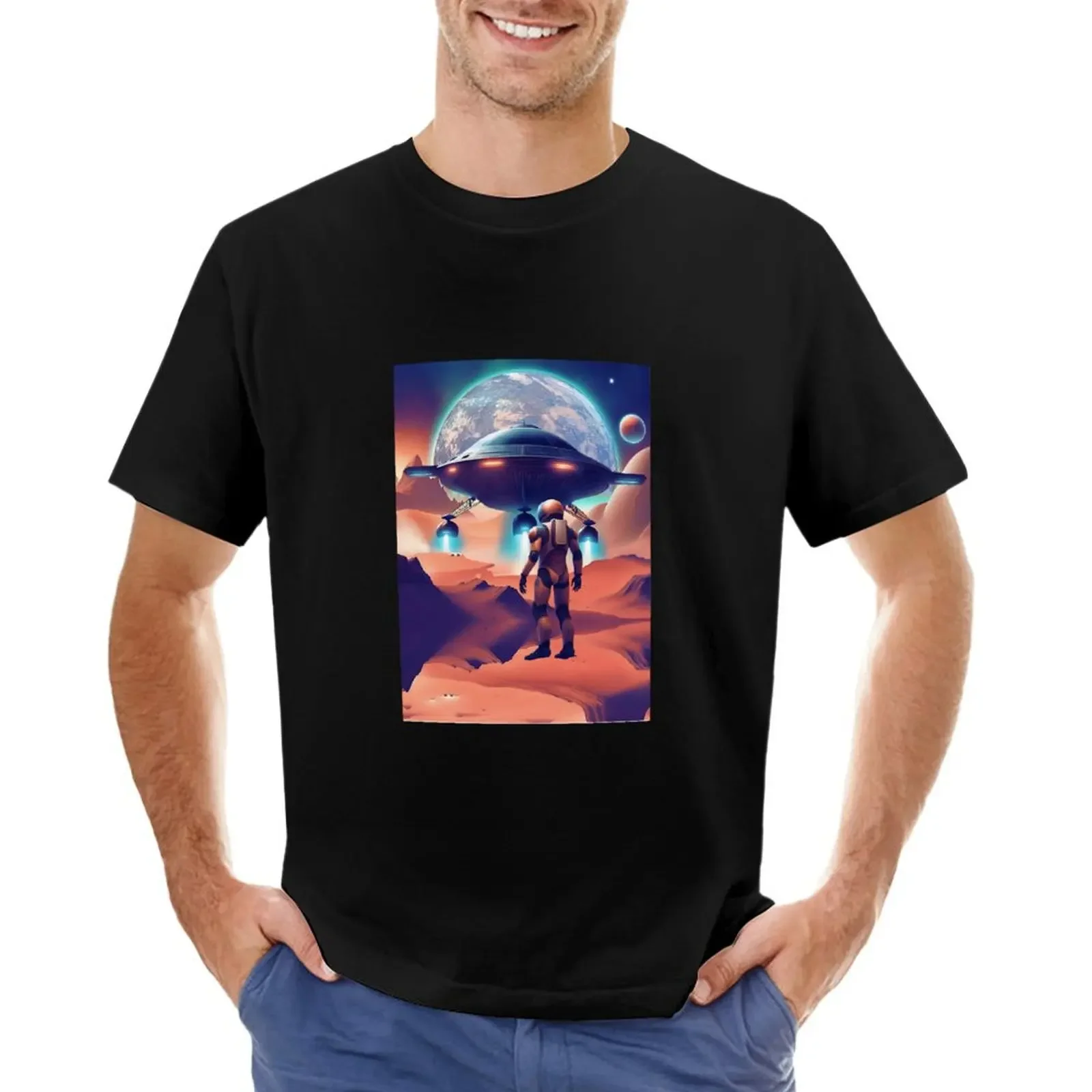 

Футболка Humanoid с надписью «Ожидание корабля в земле», летний топ, выдержанная простая летняя одежда, футболки для мужчин, хлопок
