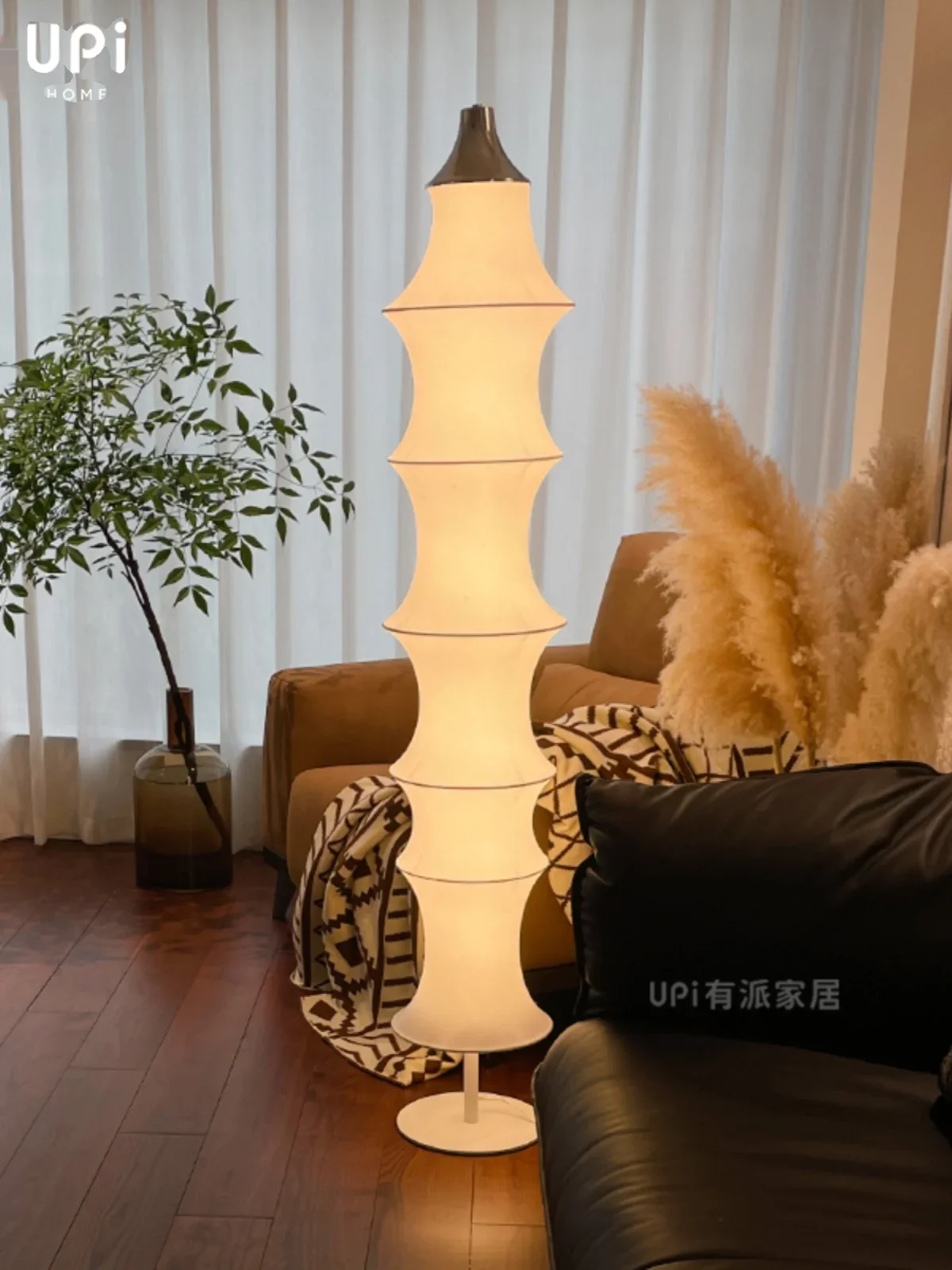 

Artistic Silk Style Silk Living Room Bedroom New Chinese Style High-Rise Floor Lamp