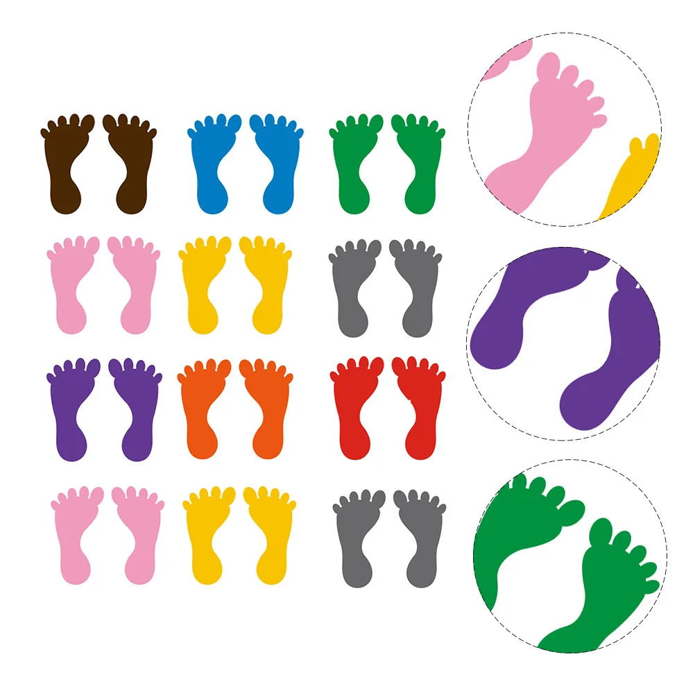 

12 Pairs Footprint Stickers Kids Toys Stair Waterproof Carpet Floor Pvc Kindergarten Decals Baby