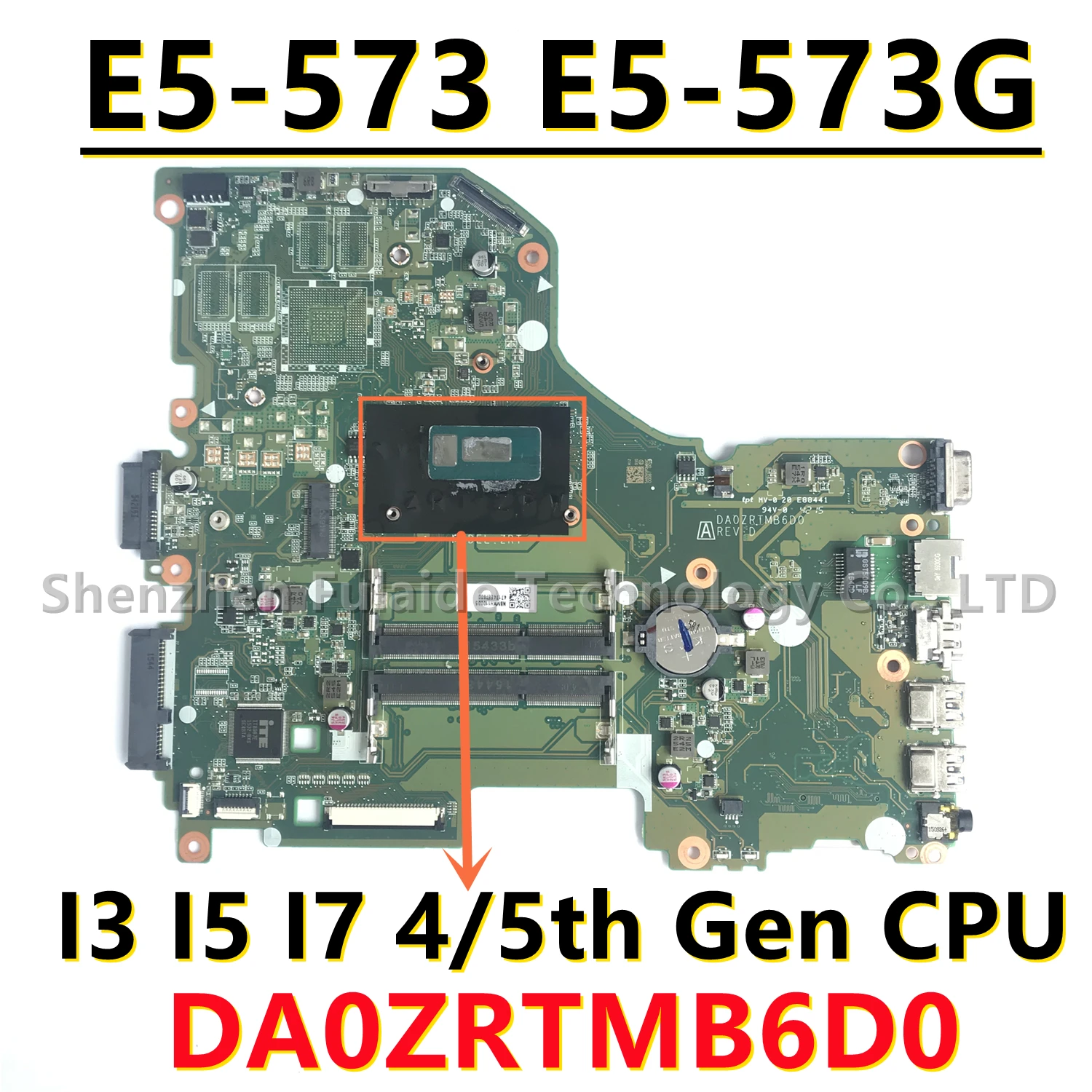 DA0ZRTMB6D0 ZRT для Acer Aspire E5-573 E5-573G материнская плата для ноутбука с 2957U I3 I5 I7 4/5 поколением ЦП NBMVH11003
DA0ZRTMB6D0 ZRT для Acer Aspire E5-573 E5-573G материнская плата для ноутбука с 2957U I3 I5 I7 4/5 поколением ЦП NBMVH11003