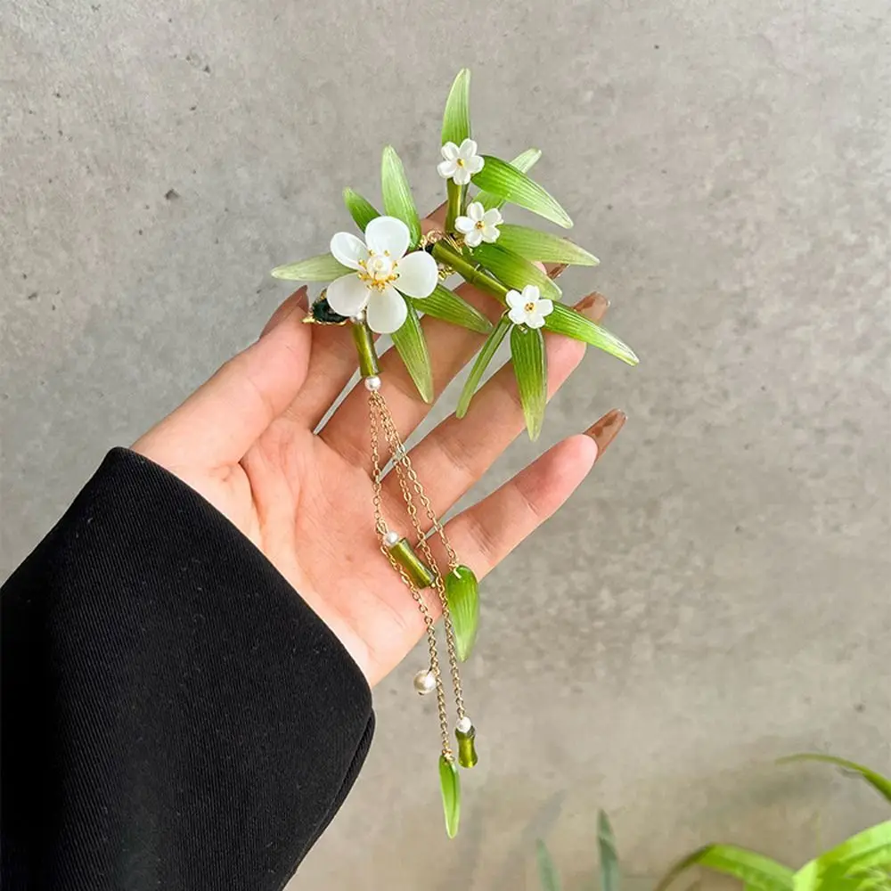 

Chinese Style Hanfu Flower Duckbill Clip Leaf Hairpin Branch Tassel Hair Clip Female Children Ancient Style Barrettes