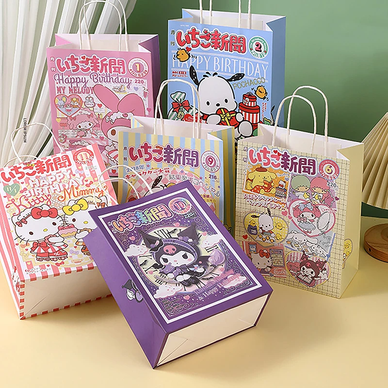 

Мультяшный бумажный пакет Sanrio, милый Kuromi My Melody почтовый портативный Подарочный пакет для конфет, Детская сумка на день рождения