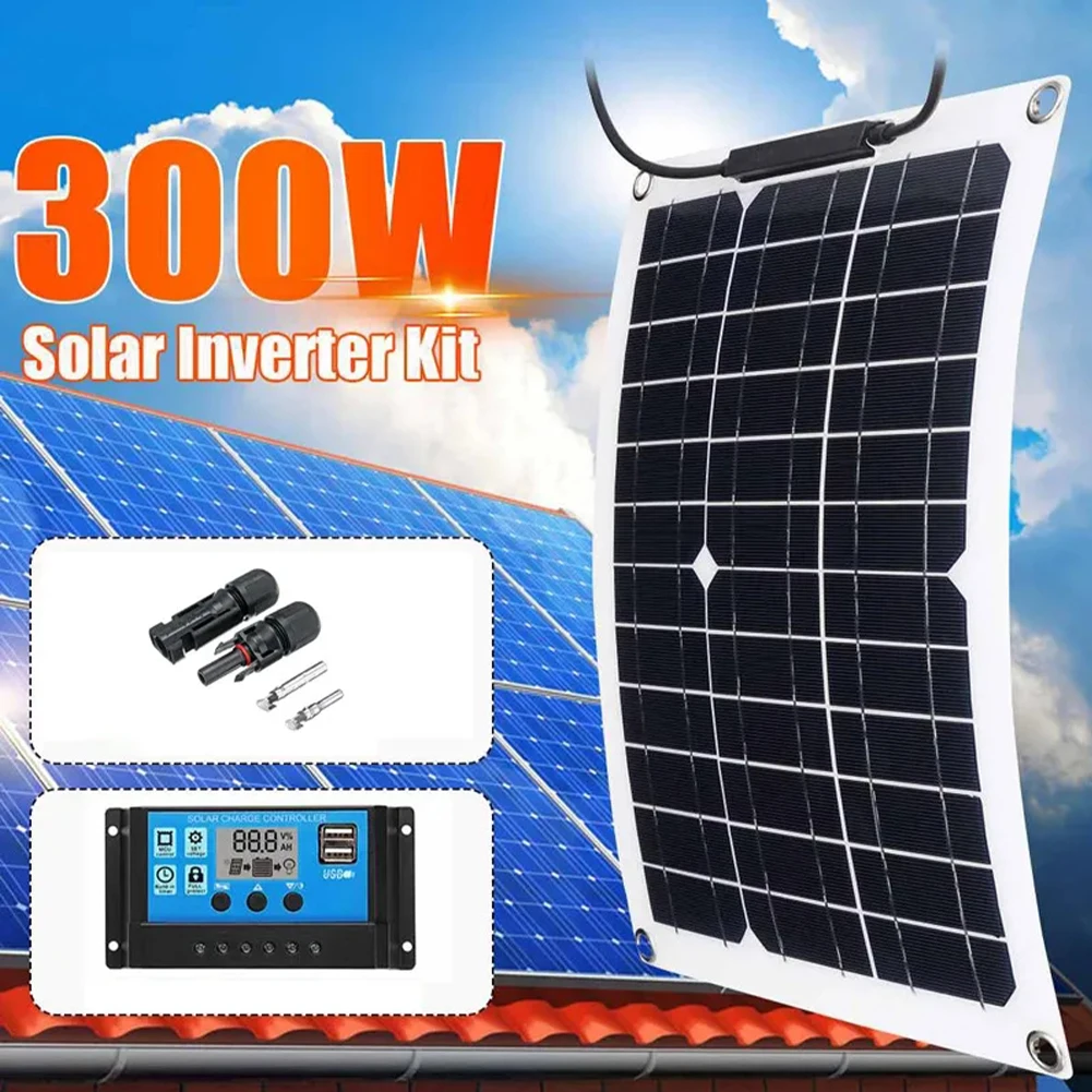 300W Solar Panel Kit Portable 12V Solar Battery Charger With Dual USB Solar Panel Controller For Outdoor Hiking Camping
300W Solar Panel Kit Portable 12V Solar Battery Charger With Dual USB Solar Panel Controller For Outdoor Hiking Camping
