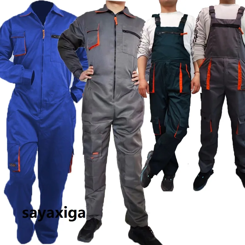 

Work Clothing Cargo Overalls Bib Pants Zipper Pockets Rompers Jumpsuit Fashion Labor Workshop Coveralls Plus Size Uniforms S-4xl
