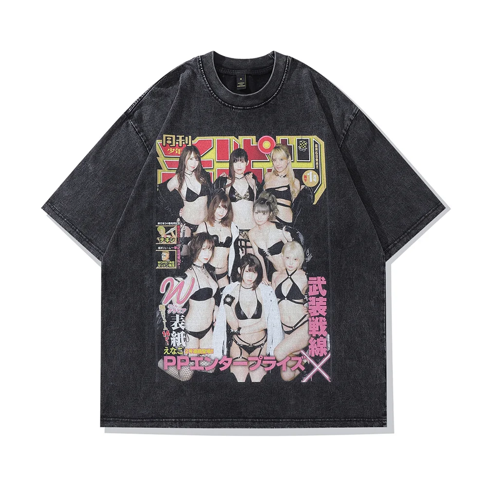 Men Hip Hop Streetwear T-Shirt 2023 Harajuku Girl Graphic T Shirt Cotton Retro Washed Men Oversized Short Sleeve Top Tee Shirt 
Men Hip Hop Streetwear T-Shirt 2023 Harajuku Girl Graphic T Shirt Cotton Retro Washed Men Oversized Short Sleeve Top Tee Shirt