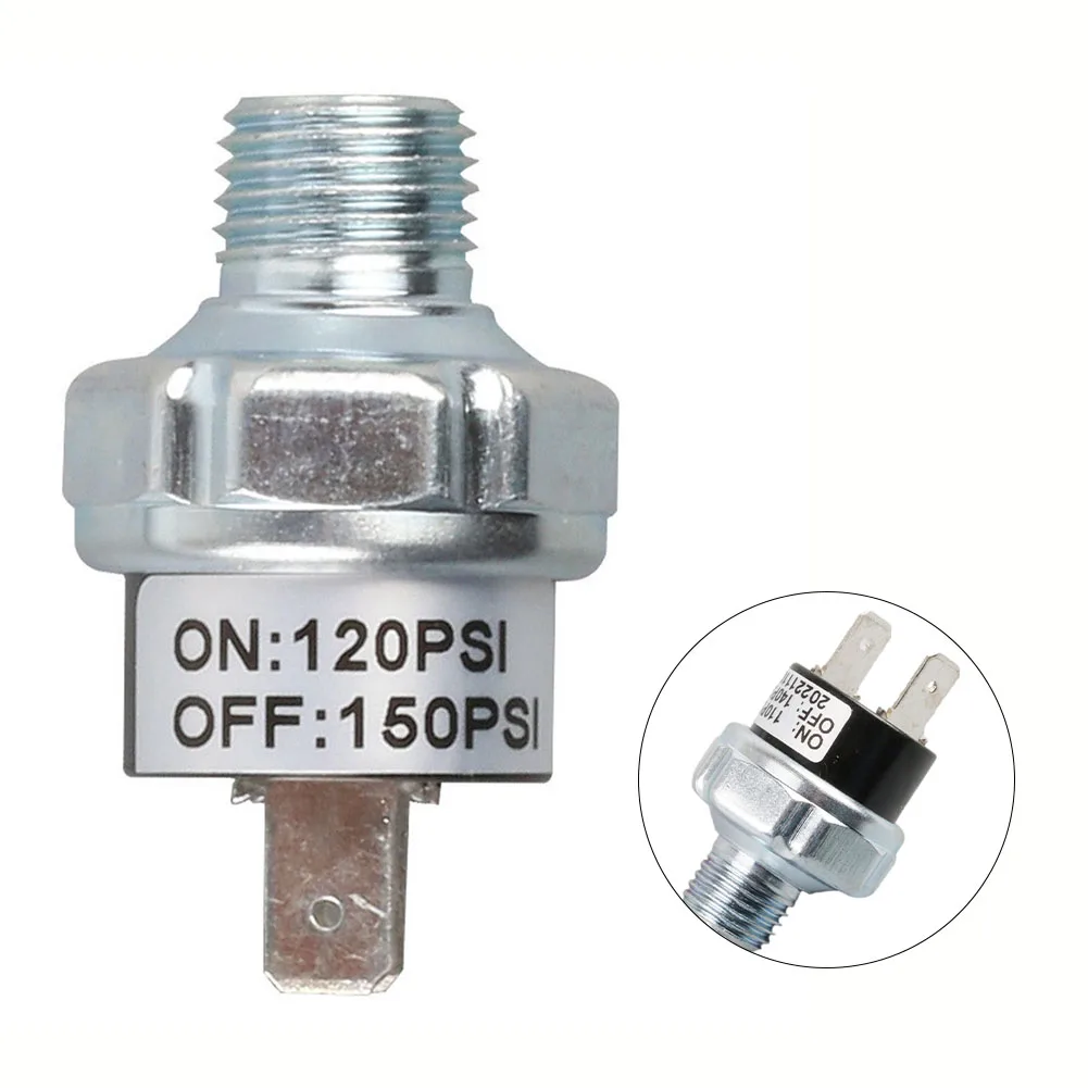 70-100/90-120PSI Air Pressure Control Switch Tank Mount Thread 1/4" NPT 12V/24V For Train Horn Air Horns Repair Parts Tool
70-100/90-120PSI Air Pressure Control Switch Tank Mount Thread 1/4" NPT 12V/24V For Train Horn Air Horns Repair Parts Tool