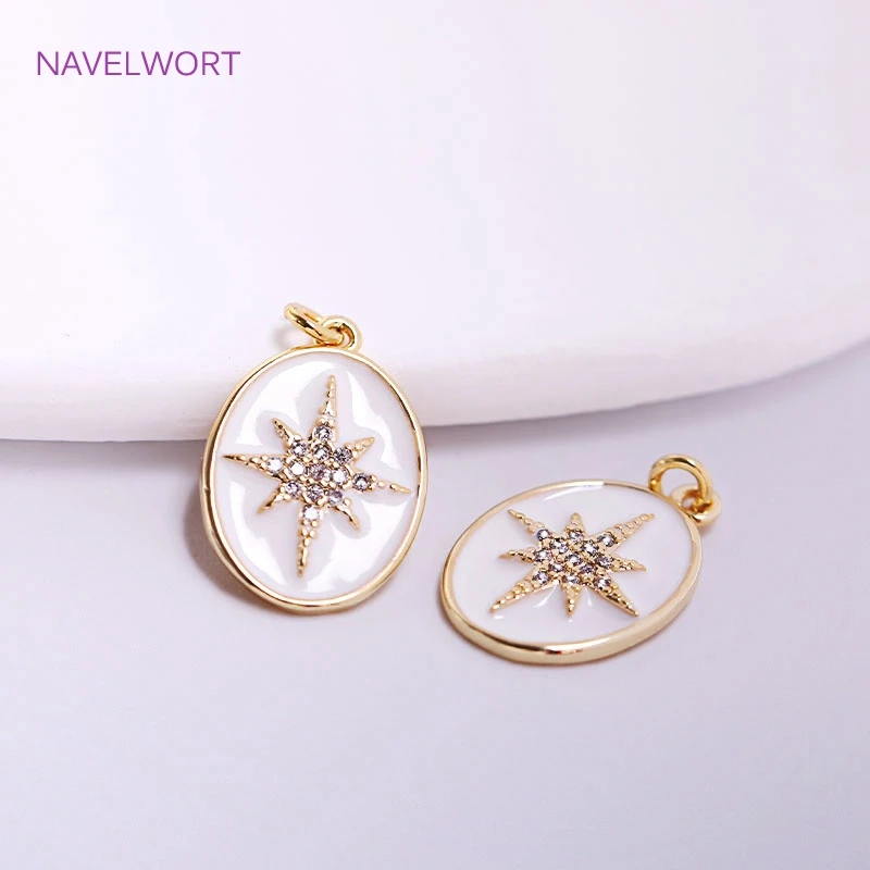 Trendy Brass Metal Inlaid Zircon Oval Pendants High Quality Real Gold Plated Pentagram Charms DIY Jewelry Making Accessories
Trendy Brass Metal Inlaid Zircon Oval Pendants High Quality Real Gold Plated Pentagram Charms DIY Jewelry Making Accessories