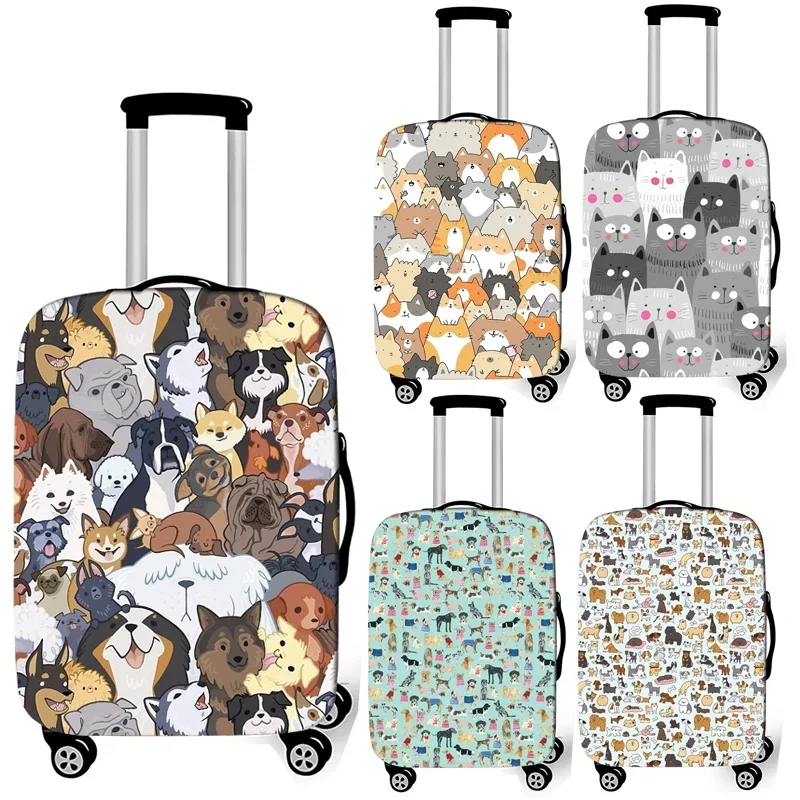 

Чехол для багажа с рисунком милой собаки/кошки, аксессуары для путешествий, противопылевые Чехлы для багажа, эластичный чехол для чемодана на колесиках