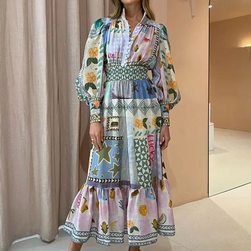 Autumn Winter Women's Print Colored Long Sleeve Dress Fashion Casual Elegant Party Dresses For Women Clothing
Autumn Winter Women's Print Colored Long Sleeve Dress Fashion Casual Elegant Party Dresses For Women Clothing