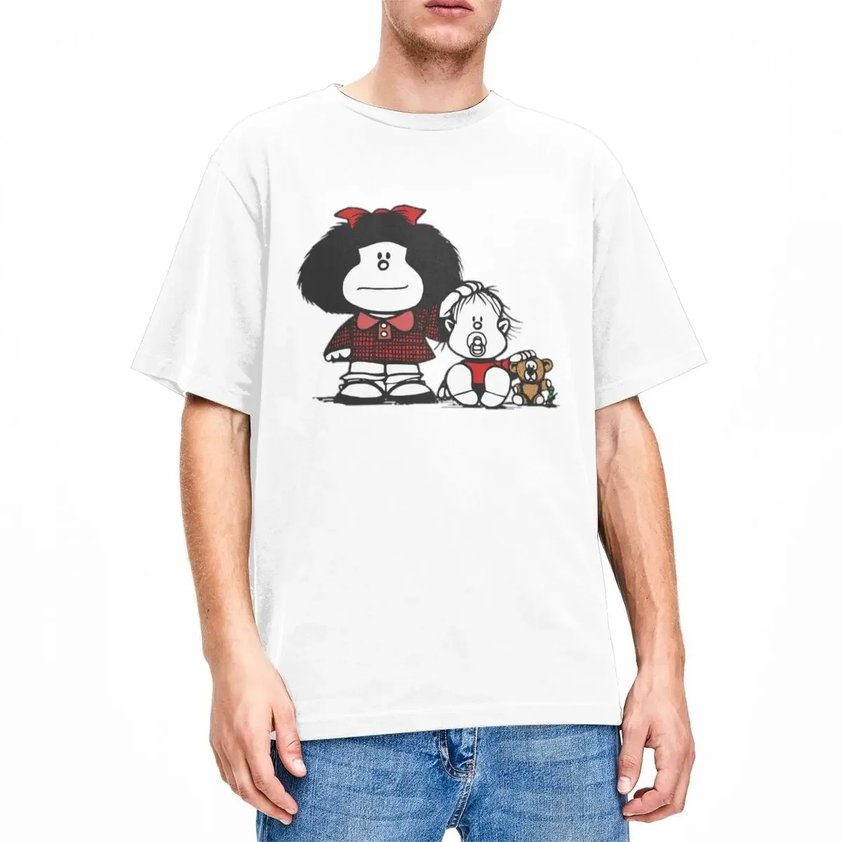 Men Women Shirts Kawaii Hermanos Mafalda Merchandise Fashion Cotton Short Sleeve Cute Comics T Shirt Round Neck Tops New Arrival
Men Women Shirts Kawaii Hermanos Mafalda Merchandise Fashion Cotton Short Sleeve Cute Comics T Shirt Round Neck Tops New Arrival