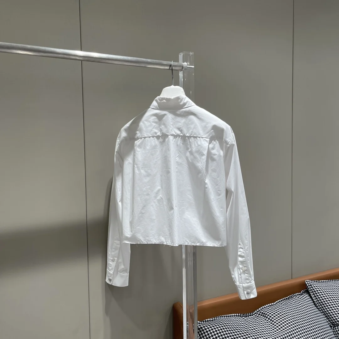 2024 Spring and Summer New Arrival Loose Short Versatile Shirt Long Sleeve White Letter Embroidered Shirt Top Women9-2
2024 Spring and Summer New Arrival Loose Short Versatile Shirt Long Sleeve White Letter Embroidered Shirt Top Women9-2