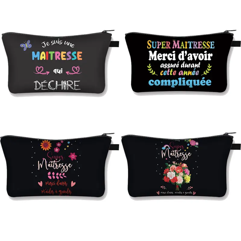 Teacher's Day Cosmetic Bag Super Atsem Merci Maitresse Makeup Bag Organizer Travel Toiletry Lipstick Bag Graduation Best Gift
Teacher's Day Cosmetic Bag Super Atsem Merci Maitresse Makeup Bag Organizer Travel Toiletry Lipstick Bag Graduation Best Gift