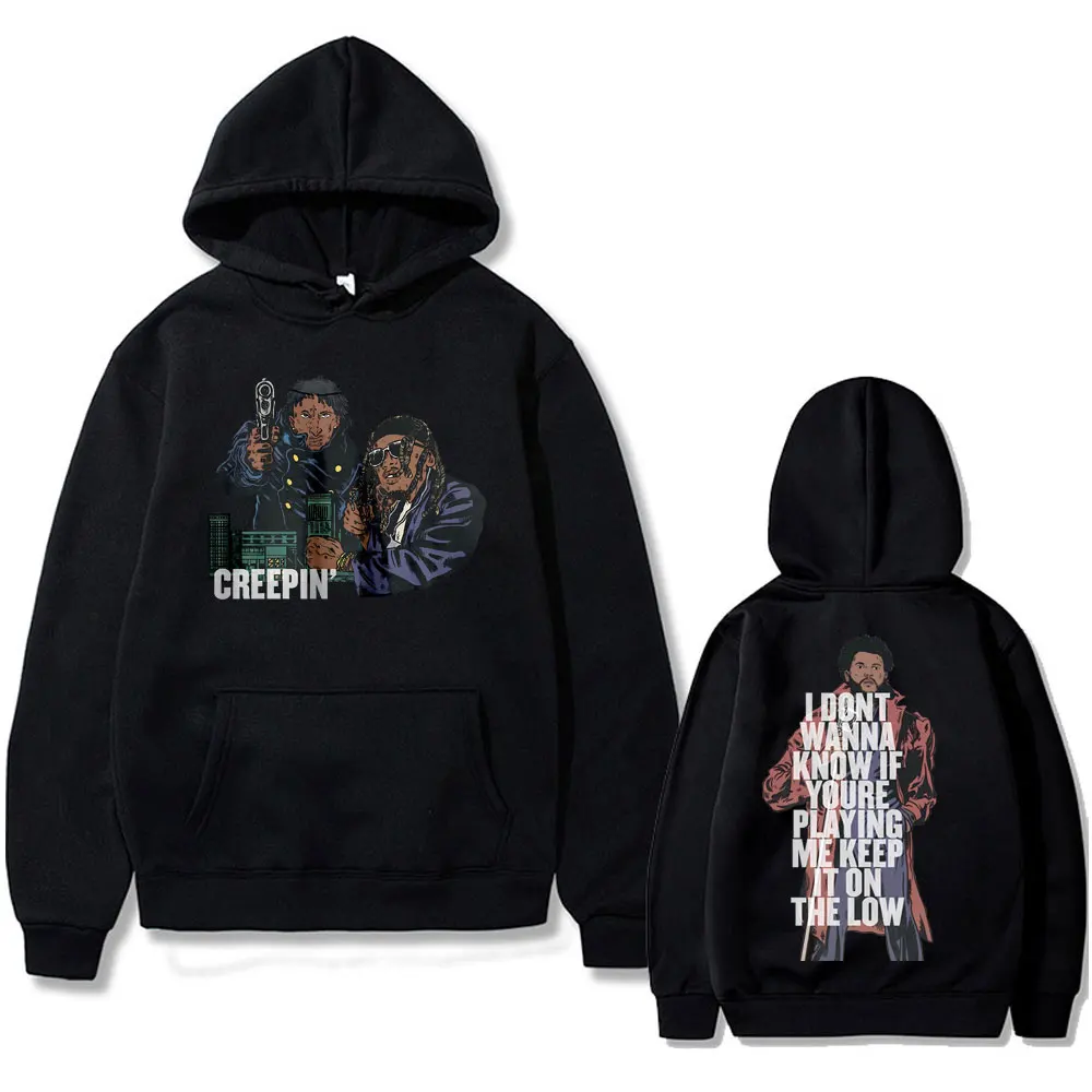 Hip Hop Rapper The Weeknd 21 Savage Creepin Double Sided Print Hoodie Men Women Vintage Oversized Sweatshirt Male Trend Hoodies
Hip Hop Rapper The Weeknd 21 Savage Creepin Double Sided Print Hoodie Men Women Vintage Oversized Sweatshirt Male Trend Hoodies