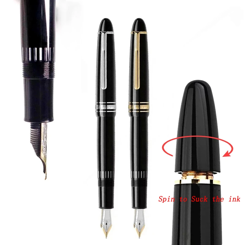 

TS Luxury M-149 Piston Filling MB Fountain Pen Black Resin And Monte 4810 Gold-Plating Nib With Serial Number & View Window