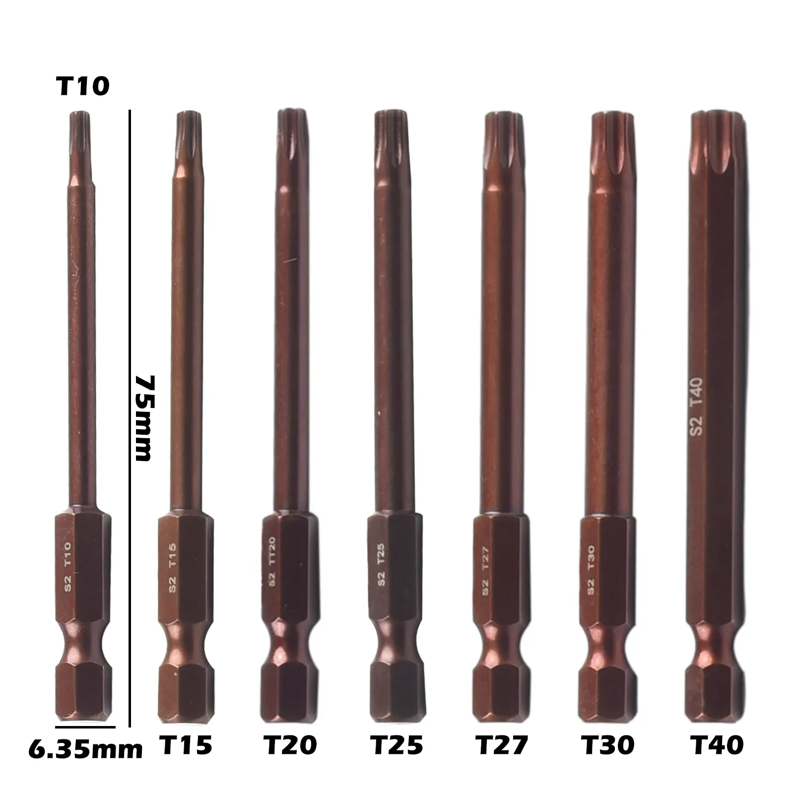 Torx Screwdriver Bits Set with Magnetic 7pcs 75mm Length Hex Shank 1/4 Premium Alloy Steel Material Ideal for DIY Projects
Torx Screwdriver Bits Set with Magnetic 7pcs 75mm Length Hex Shank 1/4 Premium Alloy Steel Material Ideal for DIY Projects