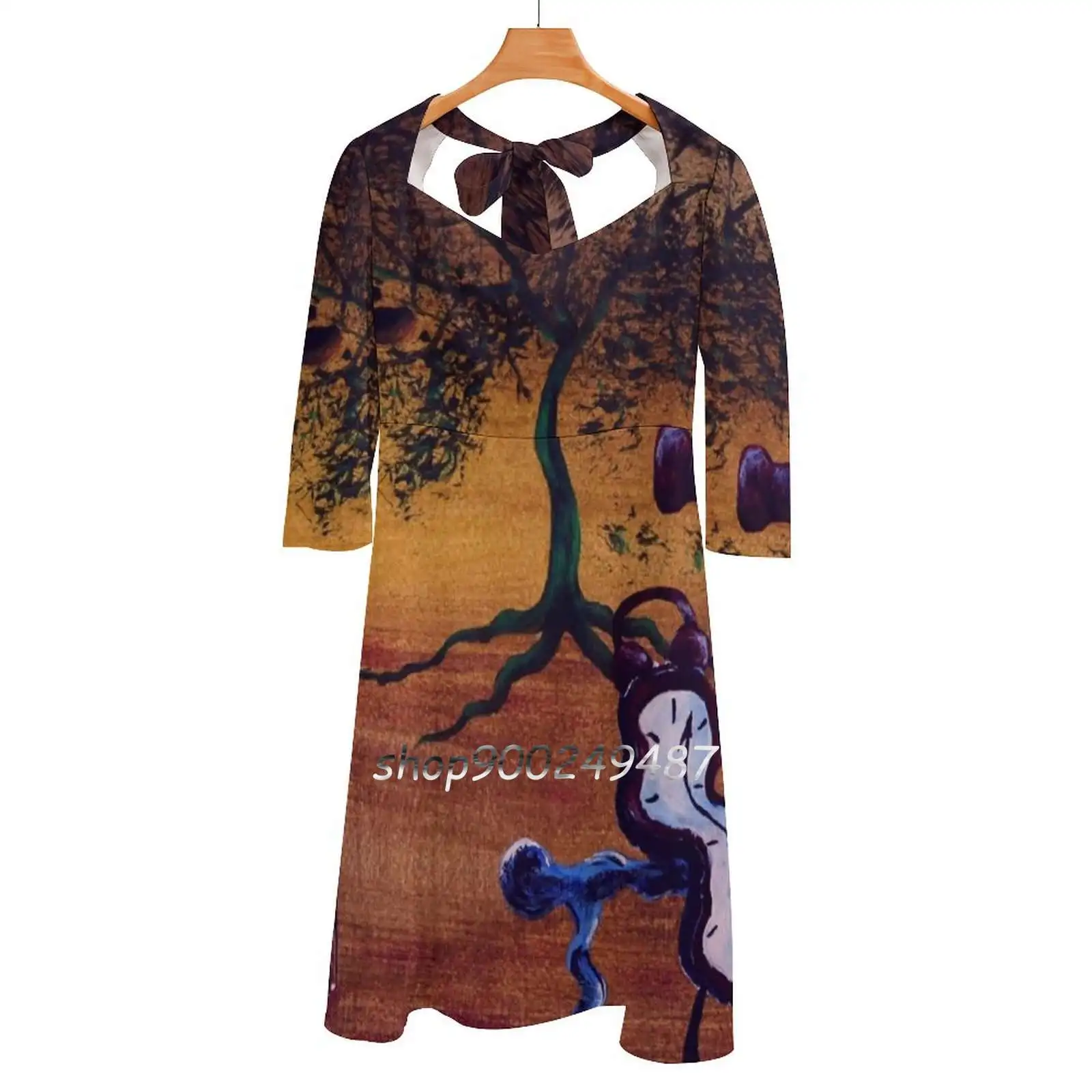 Dali'S Watch Sweet Elegant Dress Women Korean Kawaii Square Collar Dress Dali Salvador Dali Watch Melting Watch Tree Figure
Dali'S Watch Sweet Elegant Dress Women Korean Kawaii Square Collar Dress Dali Salvador Dali Watch Melting Watch Tree Figure