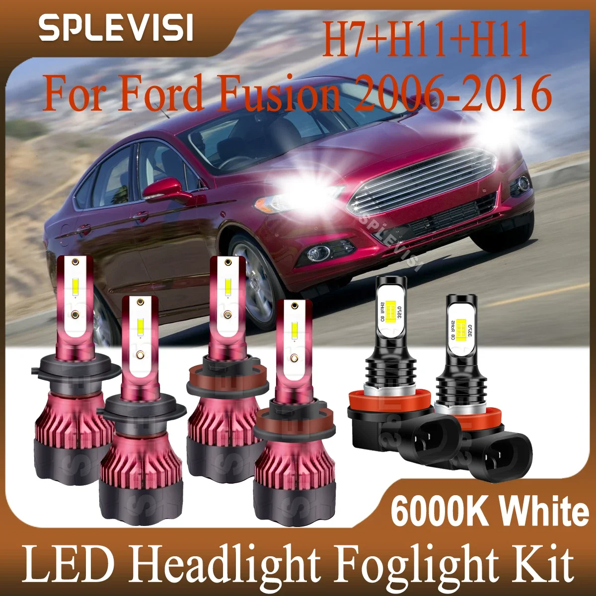 

Led Light XID White For Ford Fusion 2006 2007 2008 2009 2010 2011 2012 2013 2014 2015 2016 LED High Low Beam H7 H11 Foglight H11