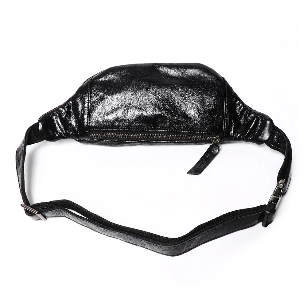 Crazy Horse Leather Waist Bag Men's Genuine Leather Crossbody Chest Pack Outdoor Sports Phone Pouch Adjustable Belt Bag Crazy Horse Leather Waist Bag Men's Genuine Leather Crossbody Chest Pack Outdoor Sports Phone Pouch Adjustable Belt Bag