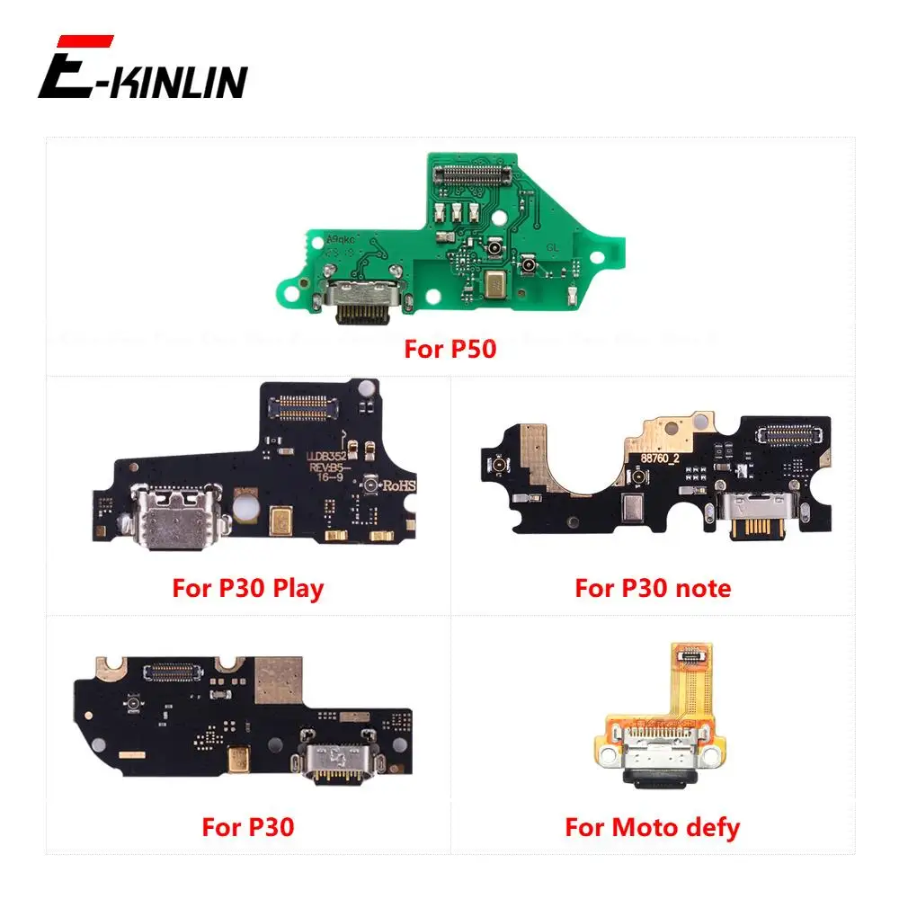 

USB Charging Port Dock Plug Connector Charger Board With Mic Flex Cable For Motorola Moto P30 Note Play P50 defy