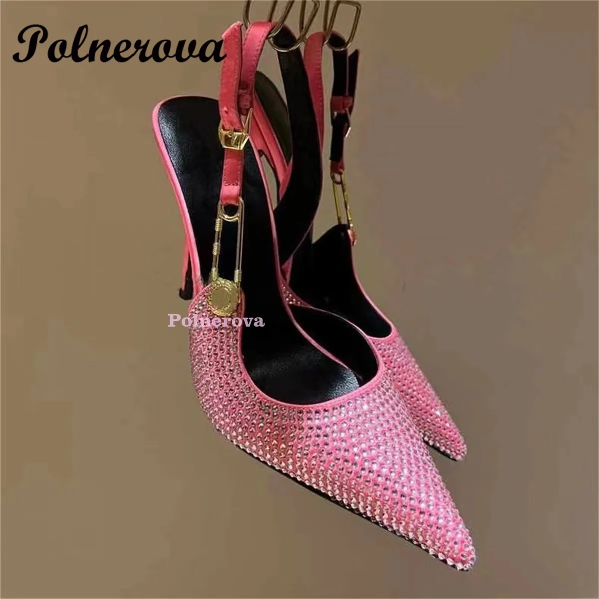 New Pointed Toe Baotou Rhinestone Heels Metal Buckle Decoration Pumps Stiletto High Heel Fashion Large Size Sandals for Women
New Pointed Toe Baotou Rhinestone Heels Metal Buckle Decoration Pumps Stiletto High Heel Fashion Large Size Sandals for Women