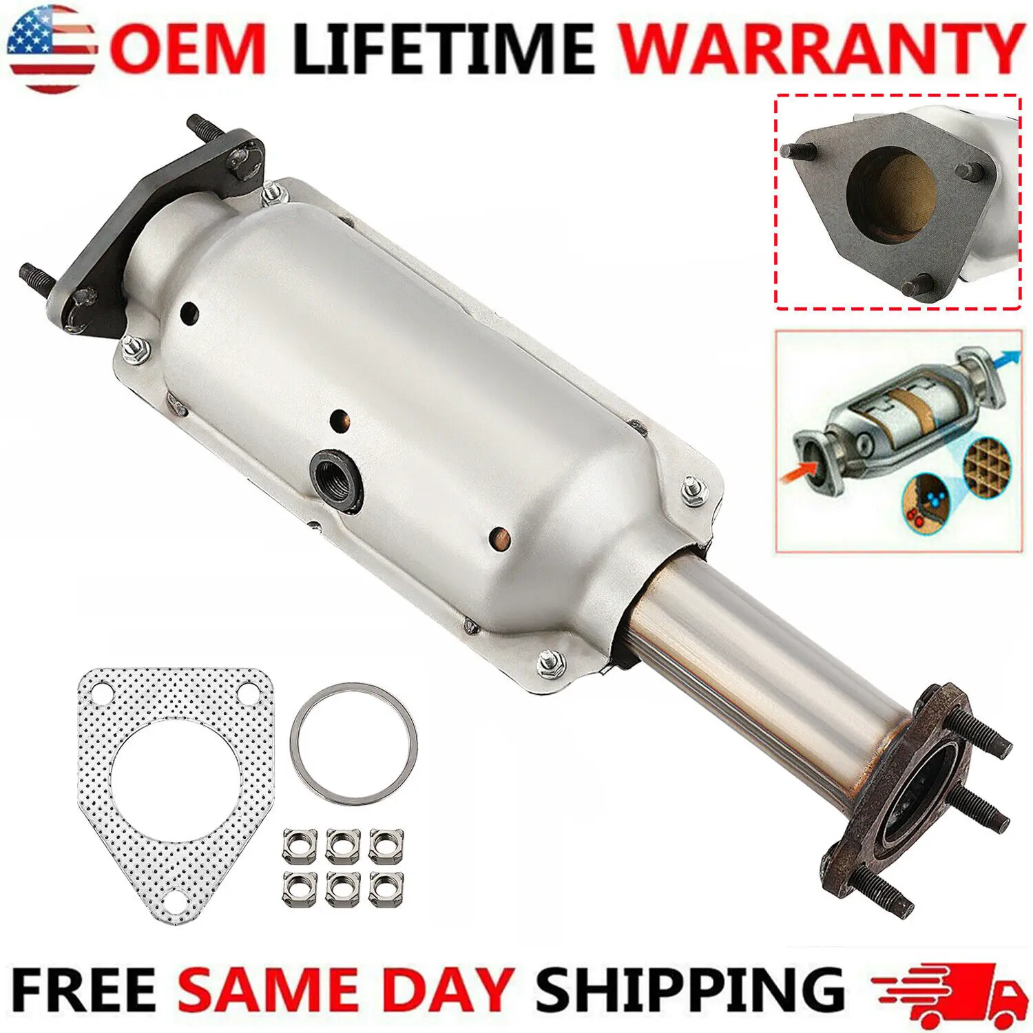 

Catalytic Converter Direct Fit 2003 2004 For Honda Pilot 3.5L with Gasket Exhaust Systems Mufflers Factory Style Manifold 16361